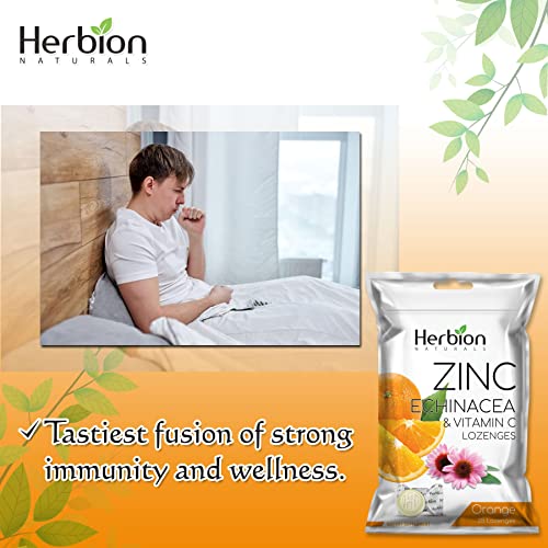 Herbion Naturals Zinc, Echinacea & Vitamin C Lozenges With Natural Orange Flavor - 25 Ct – Dietary Supplement – Supports Immune System – Promotes Overall Good Health For Adults And Children 5+ #TOP2