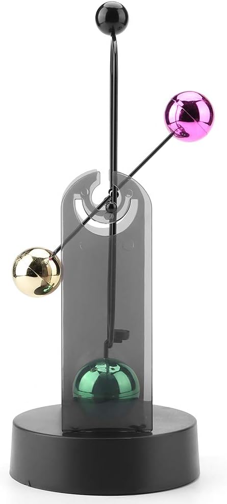 HERCHR Electronic Shake Wiggle Device, Electronic Swinging Kinetic Art Electronic Perpetual Motion Desk Swing Balance Balls for Home Office Desk Table, Default, Defult
