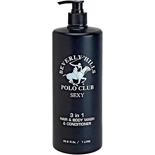 Beverly Hills Polo Club Champú acondicionador y gel de baño 3 en 1 para hombre con aromas de lujo Blaze Blue Classic and Sexy 33.8 oz BHPC (Sexy)