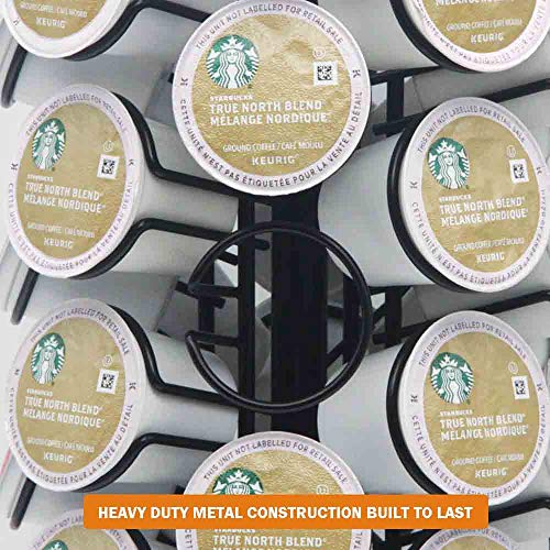 40pods K Cup Holders, K Cup Carousel, Coffee Pods Holder Storage Organizer Stand,Comes All in One Piece,No Assembly Required,1 Count,Black (Holds 40 Pods/Heavy Duty Base, Matte Black)