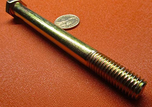 Grade 8 Zinc Yellow Steel Bolts RH PT 9/16-12 x 6.00 Length 5 pcs