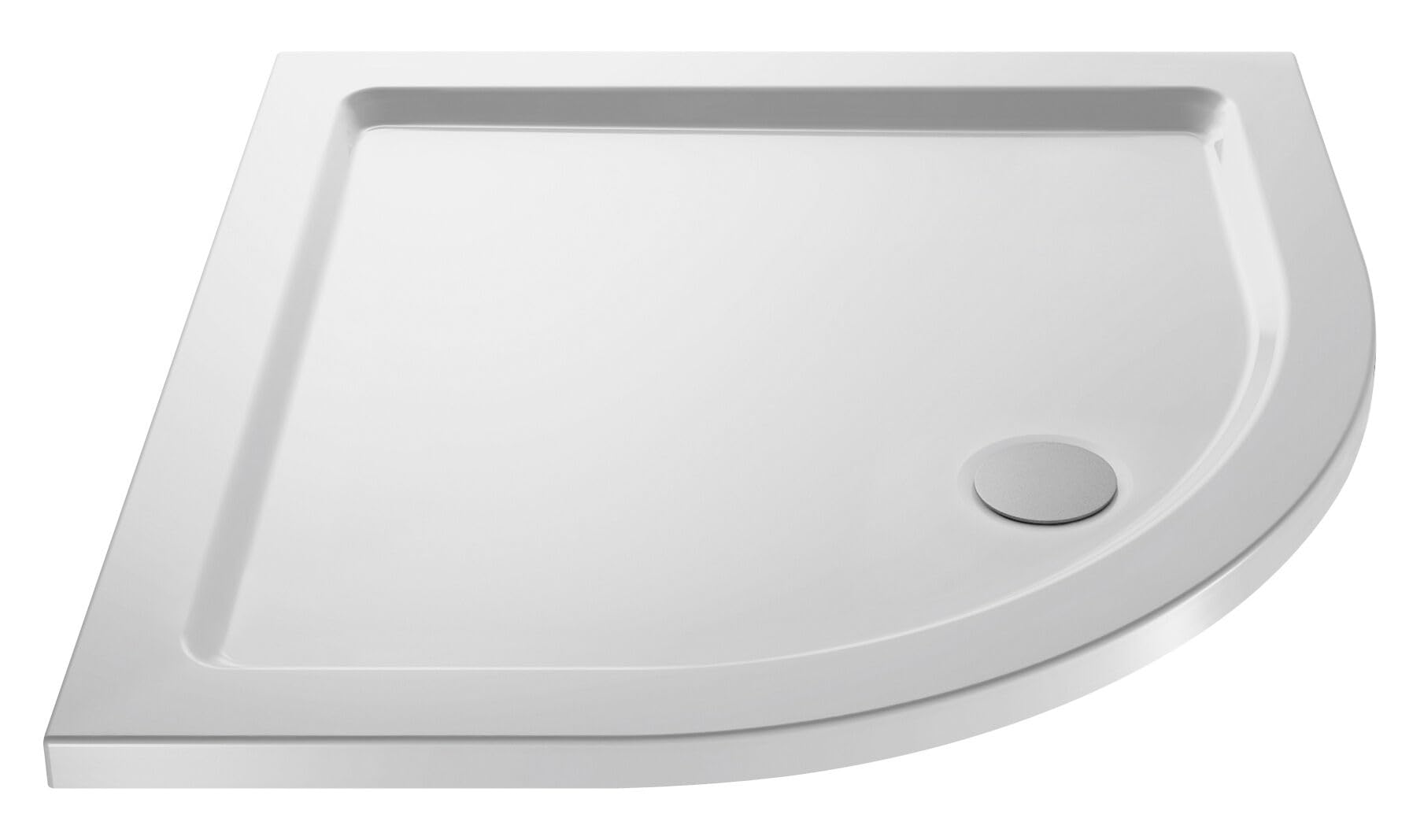 Balterley 700 x 700 mm Quadrant Shower Tray, Slimline Shower Trays, Durable Stone Resin Base Trays for Bathroom Enclosure Cubicle, Quadrant Shape Tray for Wetroom Showers (White)