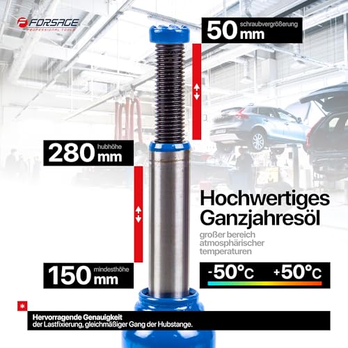 Image of Forsage 2 T Hydraulic Trolley Jack, Hydraulic Bottle Jack, 2 Tonnes