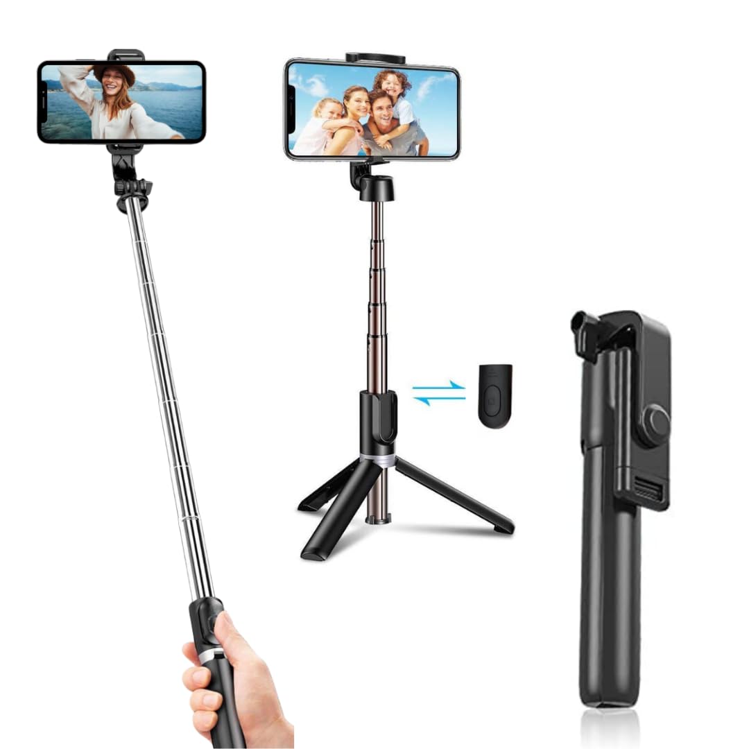 MAK Bluetooth Extendable Selfie Stick with Wireless Remote and Tripod, 3-in-1 Multifunctional Selfie Stick with Tripod Stand Compatible with iPhone/OnePlus/Samsung/Oppo/Vivo and All Phones (B0DD481M6Z) Amazon Price History, Amazon Price Tracker