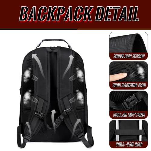 Image of Large Travel Backpack, 17.3 inch Laptop Backpack, Red | 45L Capacity, 180 TSA-Friendly Carry On, Laptop Compartment, Water-Resistant, Adjustable Strap for Work Travel College