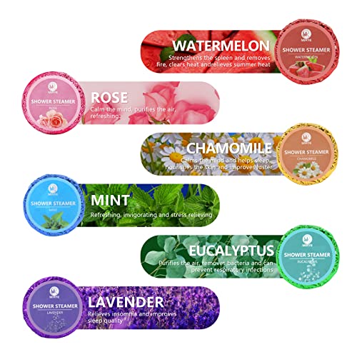Shower Steamers Aromatherapy for Women or Men, Organic Shower Bombs with Chamomile Rose Lavender Mint Watermelon Eucalyptus Essential Oil, 18-Pack Bath Bombs Birthday Gift - Image 3