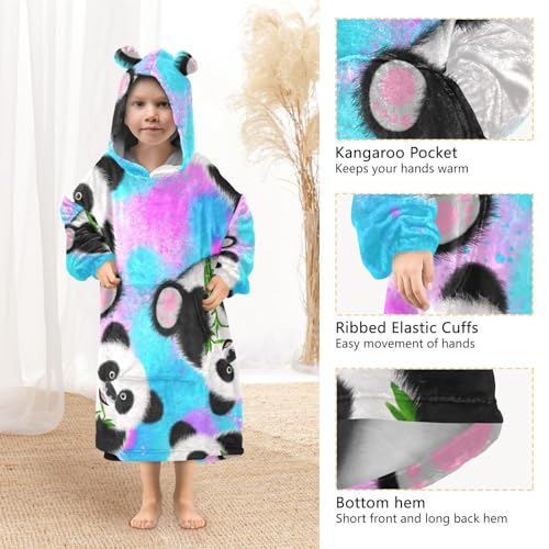 Couverture à capuche imprimé panda : cadeau idéal pour fille