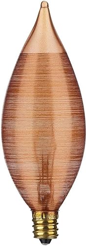 Satco S3406 - Incandescente C11 de 25 vatios; ámbar hilado; 120 voltios, paquete de 25 cumple con California