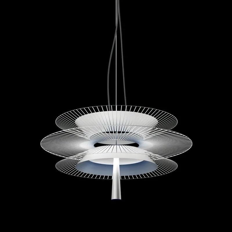 Lustre pendentif LED en métal design tendance luxe idéal pour l'éclairage de salon moderne