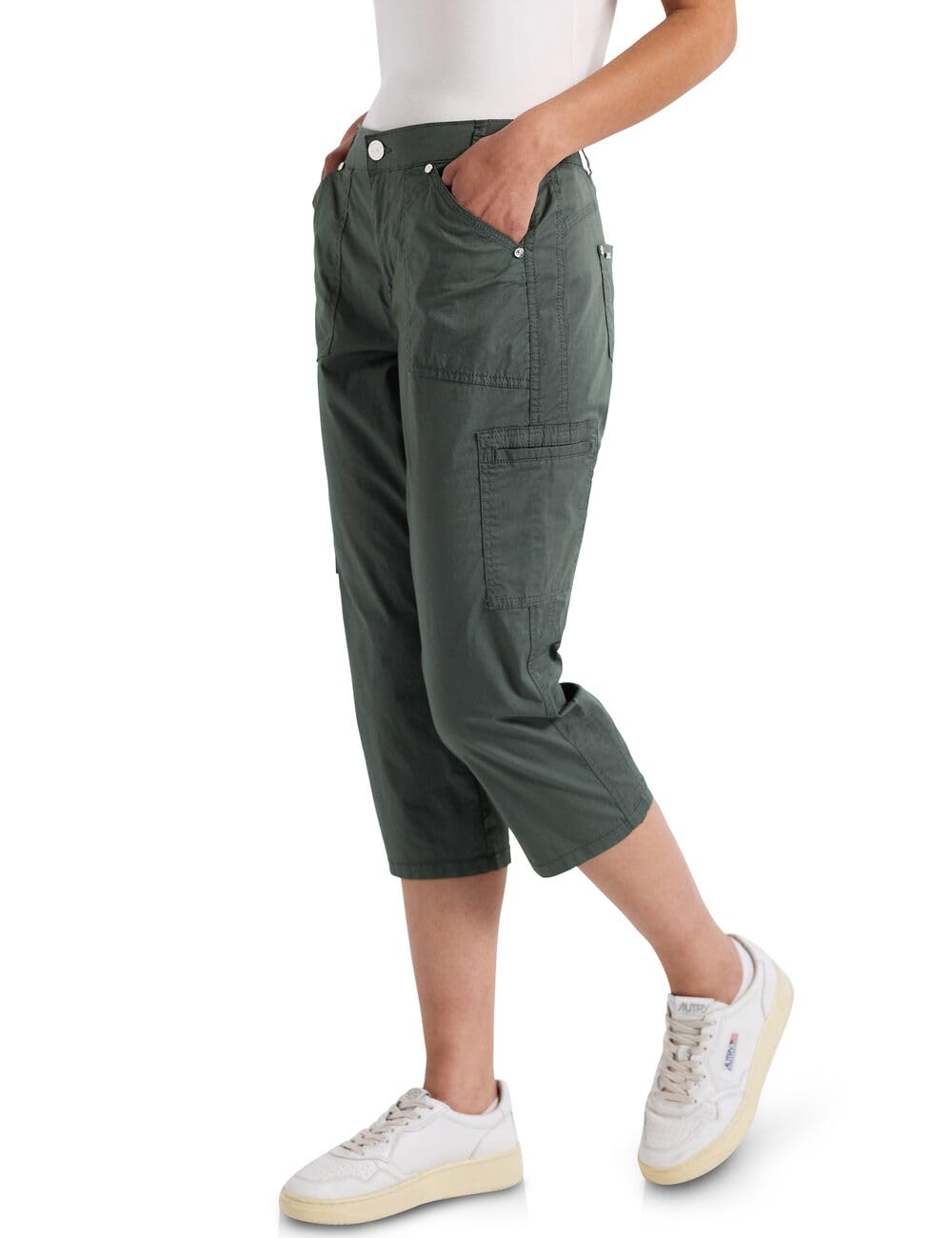 Street One Damen 3/4 Satin Hose mit Taschen A378876
