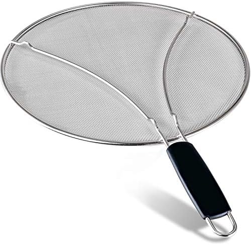 Grease Splatter Screen,Splatter Screen for Frying Pan 13",Stainless Steel Fine Mesh Stops 99% Hot Oil Splash,Splatter Guard for Cooking Protects Skin from Burns,Grease Oil Guard Keeps Kitchen Clean