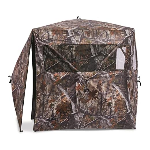 Guide Gear Silent Adrenaline Pop-Up Hunting Ground Blind for Deer, Duck, and Turkey Hunting, 2-Person Tent