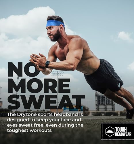 Image of Tough Headwear Tough Outfitters Headband for Men - Mens Headbands - Working Out Sports Performance Head Bands - Athletic Cycling Running Sweat Band, Football Headbands - Sweat Bands Men /Women