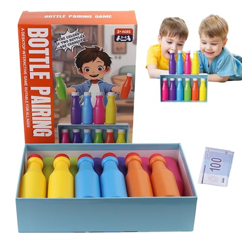 Genérico Juegos Familiares,Juego De Asociación De Colores con Botellas | Actividades Interactivas Divertidas para Niños Adultos Grupos Y Fiestas En Interior Y Exterior