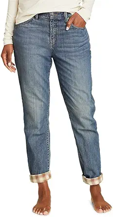Eddie Bauer Women's Boyfriend Flannel-Lined Jeans
