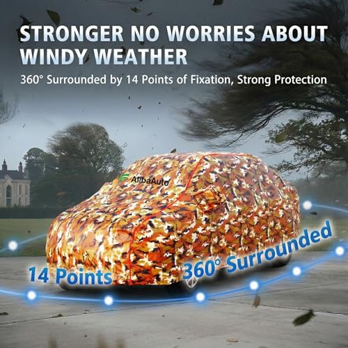 Image of Walser Waterproof Car Cover for MG Comet EV | All-Weather Full Car Body Protection | with Mirror & Antenna Pocket | Dustproof, Windproof & Anti-Scratch Lining, Camouflage