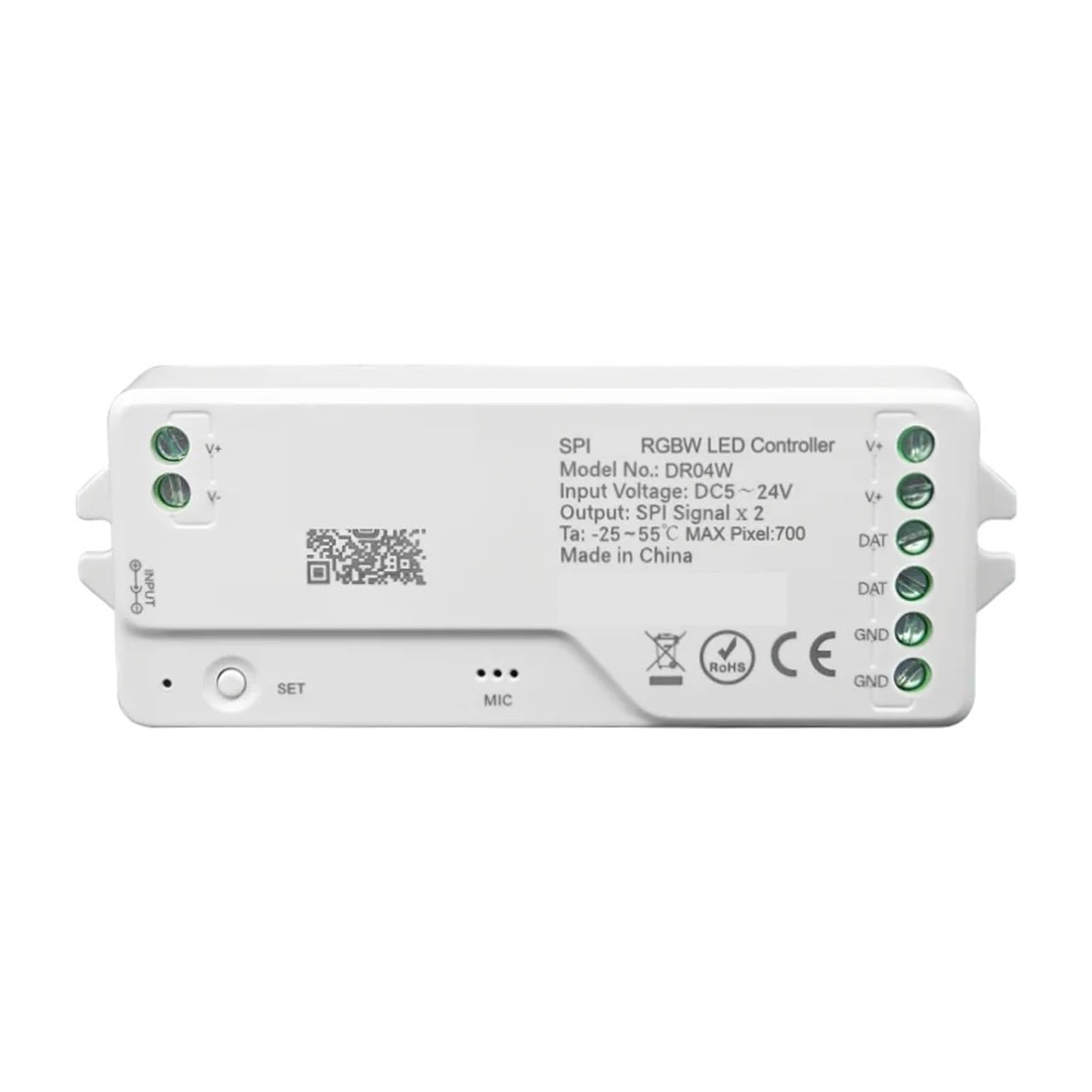 Atenuador LED DR04W avanzado para control preciso de píxeles RGBW y FCOB