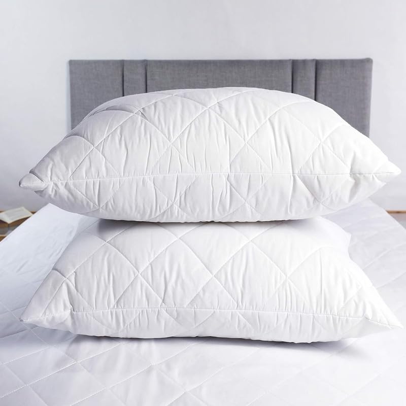 Adam Home Gesteppt Kissen 2er-Pack (80x80cm) kopfkissen in Hotelqualität, Seitenschläfer-Pillows for Sleeping, schnell zurückfedernde, staubdichte,...