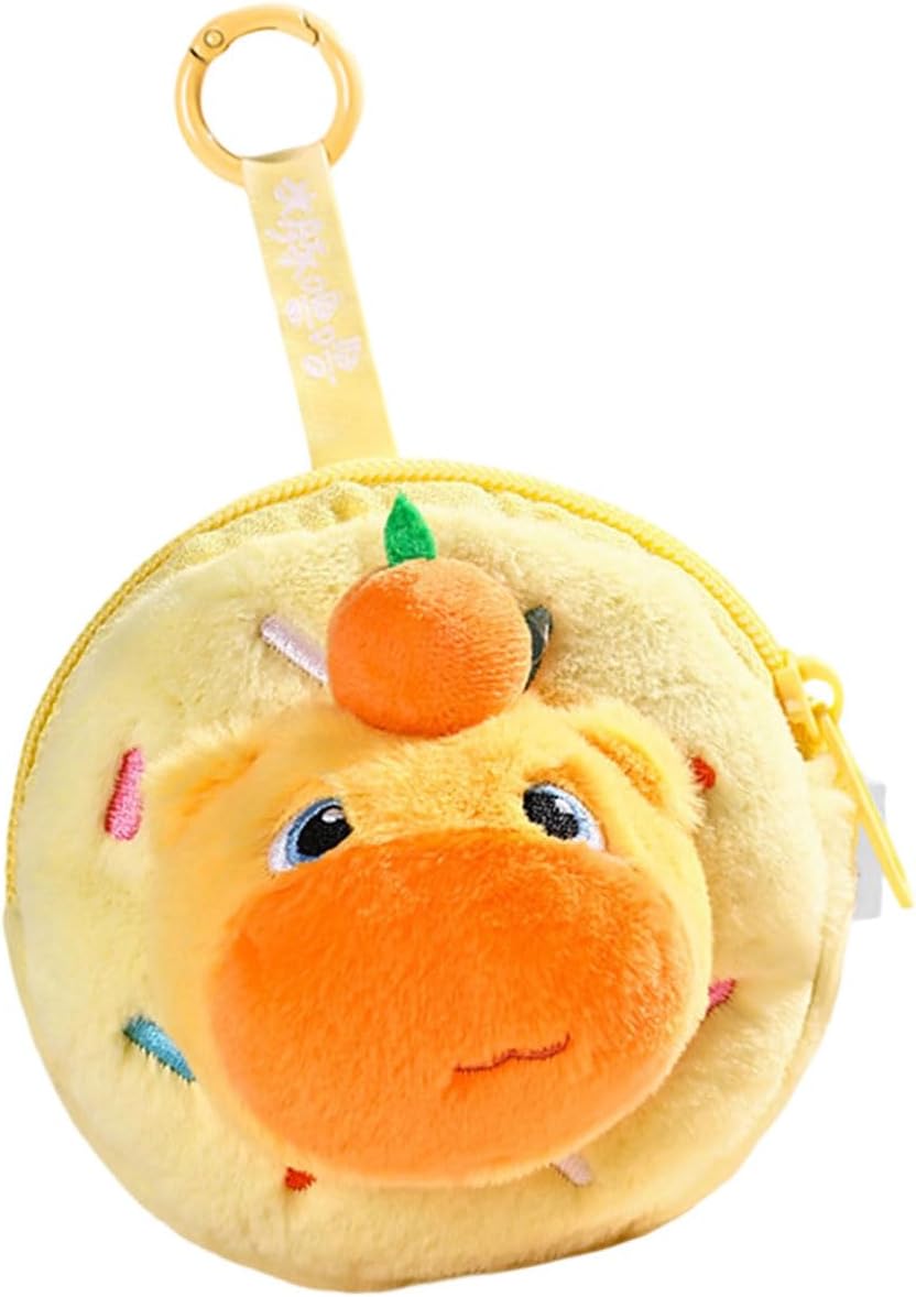 Adorable Capybara Plush Coin Purse Soft Earphone Pouches Lovely Keychain for Students Backpack Accessory Lightweight Coin Purse