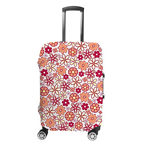 Housse de valise élastique rose lavable et anti-poussière pour bagages