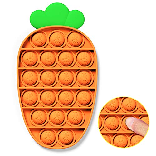 VCOSTORE Pop Bubble Fidget Toy, Stress Relief Toys for Kids Push Pop Bubble Sensory Fidget Toy for Autism Special Needs Stress Reliever Anxiety (Carrot-Orange)