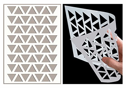 ED Laser Studio Triangles Pattern Large Walls Stencils Paint Furniture Canvas Fabric Wood Patio Floor Home Decor Garden Concrete Crafts Art - Reusable Template TE81