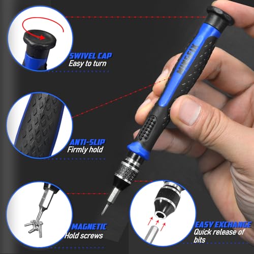 Eyeglass Sunglass Repair Kit,MINGFIX Magnetic Eye Glasses Repairing Tool Kit with Assorted Screws,Nose Pads,Small Screwdriver Bit Set & Tweezer with Mini Travel Case for Glasses,Sunglasses and Others - Image 5