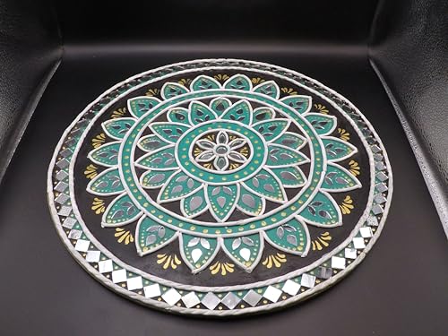 Beautiful Handcrafted 12" Circle lippan Art. Wall Art, Home Decor,