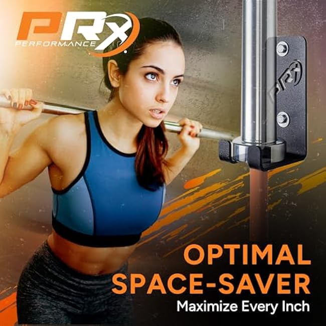 PRx Performance Wall-Mounted Barbell Rack - Space-Efficient Barbell Storage for Home & Commercial Gyms, Durable & American-Made, Space Saving Workout Accessory, Storage Solution- Single Holder -Black