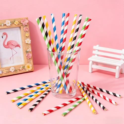 300 pitillos de papel multicolor 19.7 cm para fiestas miniatura 4
