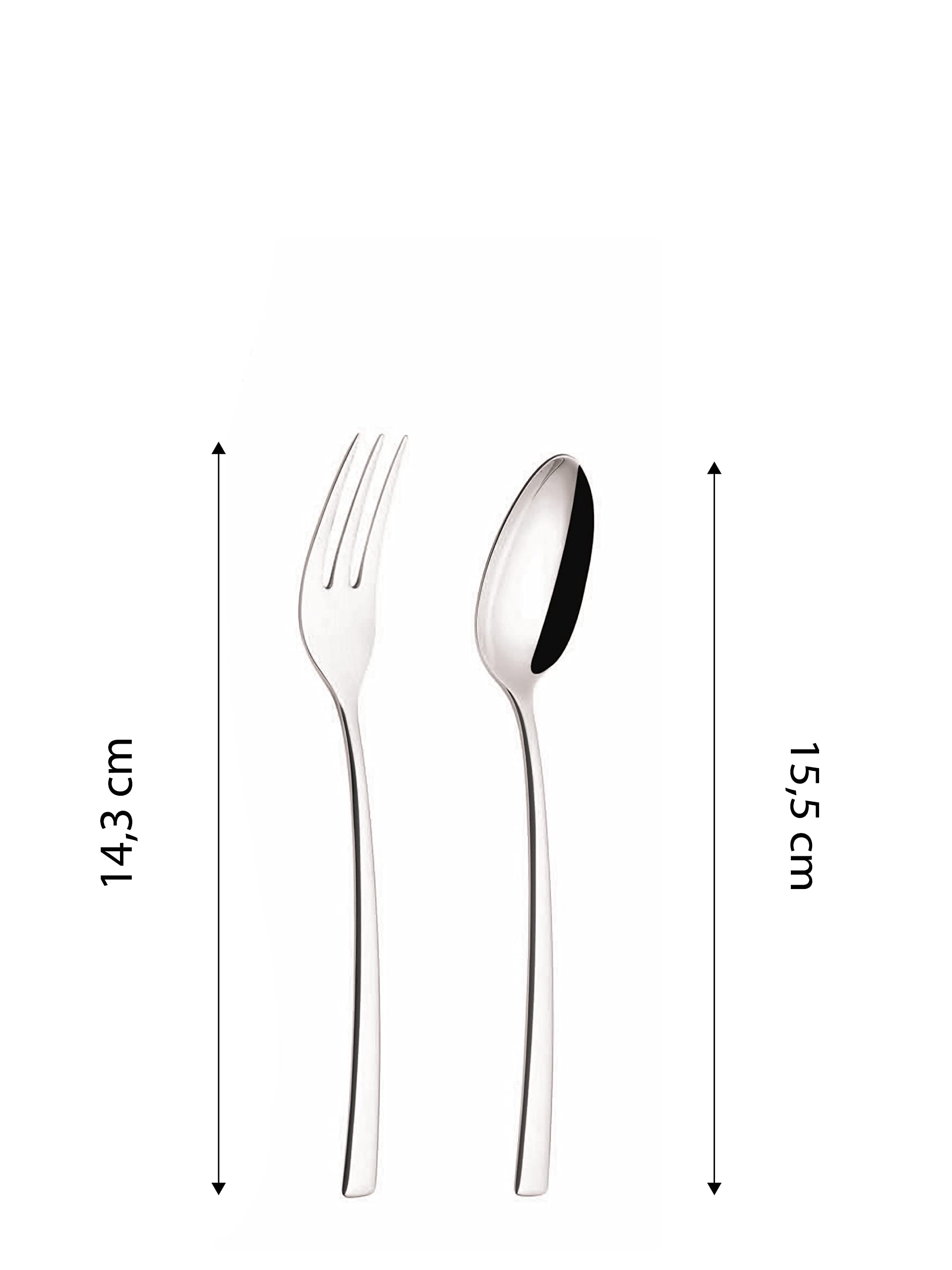 ECHTWERK Cubertería Avelino, Silver Edition, 30 Piezas, cubertería para hasta 6 Personas, Acero Inoxidable 18/10, Alto Brillo, cubertería para mesas Festivas, Incl. Caja de almacenaje