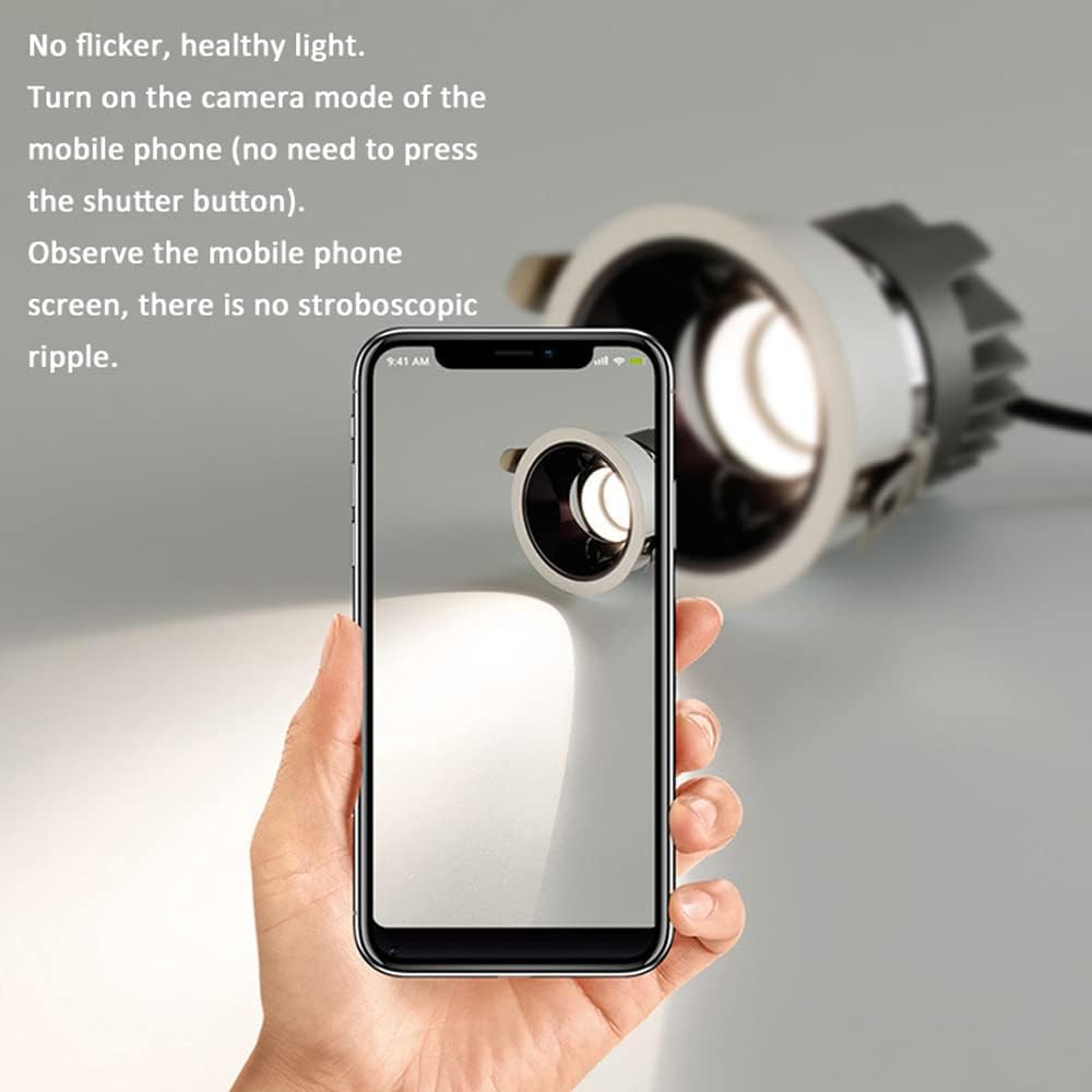 2in 3in 4in Ajustable Gimbal Eyeball Recessed Lighting 9pack Adjustable Angle Led Spot Light Anti-Glare Canless Pot Light 5W,10W,15W,24W,Concealed Mounted