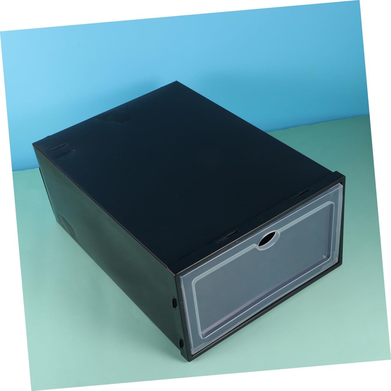 6pcs Plastic Storage Boxes for Shoes Stackable Shoe Boxes Lids for Home Closet Office