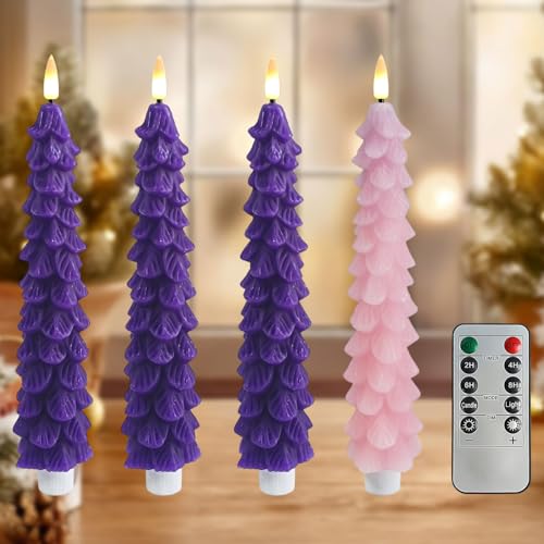 Velas de cera real con mecha 3D premium y temporizador inteligente para candelabro