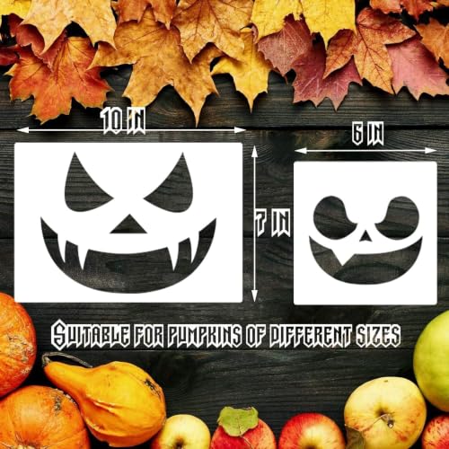 21 Pcs Reusable Plastic Halloween Stencils, Pumpkin Bat Scarecrow Templates for Painting on Wood, DIY Decor - image 3