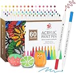 TBC The Best Crafts Stylo de peinture acrylique -60 Couleur imperméable, non toxique, inodore, adapté pour le papier, la poterie, les pierres, les sacs à dos, le verre, les œufs, les tissus, les plastiques, l'artisanat, les cartes cadeaux Cadeaux pour enfants