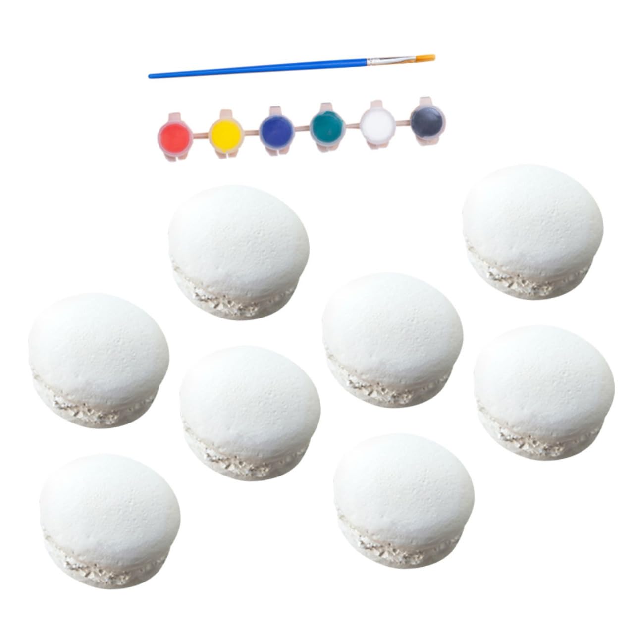 JOINPAYA DIY Painting Toys Boys and Girls Graffiti Macarons Set Unfinished Macaron Models for Boys and Girls Paint Kit Painting Crafts for Children