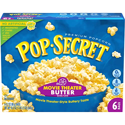 Image of Pop Secret Microwave Popcorn, Movie Theater Butter Flavor, 3.2 Oz Sharing Bags, 6 Ct
