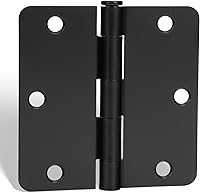 goldenwarm 6-Pack Matte Black 3.5" Door Hinges with 1/4" Radius Corners - Quiet, Rust-Resistant Interior Hinges
