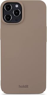 holdit Carcasa ultrafina para iPhone 12/12 Pro, 1 mm, carcasa rígida en policarbonato reciclado, color marrón