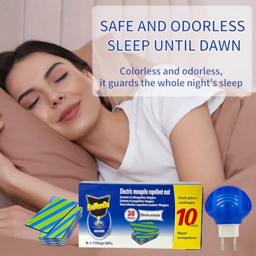 Mückenstecker Steckdose, 1 Anti Mücken Stecker + 30 Nachfüllpackung, Tragbare Elektrische Mückenschutz, für Schlafzimmer und Wohnzimmer