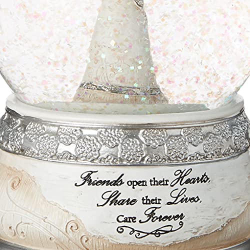 Pavilion Gift Company 82304 Elements Friends Angel Musical Waterglobe, 6-Inch/100Mm, Inscription Friends Open Their Hearts Share Their Lives, Care Forever , White #TOP4