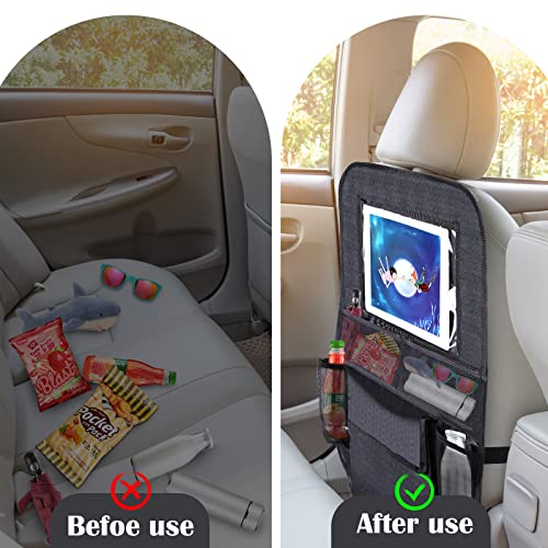 Miniatura 4 de Romon Protector Asiento Coche Silla Bebe,Organizador De Asiento Trasero Para Coche, Resistente Al Agua Y Fácil De Limpiar, Tejido Oxford Organizador De Asiento Con Mucho Espacio De Almacenamiento