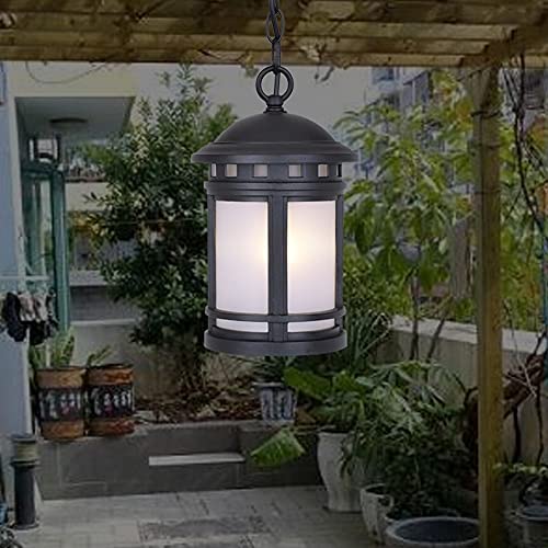 Linterna de cristal impermeable contra la lluvia en lámpara de techo para patio 3