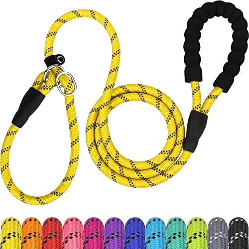 TagME Riflessivo Guinzaglio per Cani Taglia Grande,Guinzaglio Retriever,Guinzaglio Addestramento per Cani,Ø12mm x 185cm,Giallo