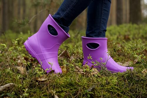 LEMIGO Unisex Sehr Leichte Garten Regenstiefel aus EVA Damen Herren Gummistiefel 36-47 EU (Schwarz, 39)