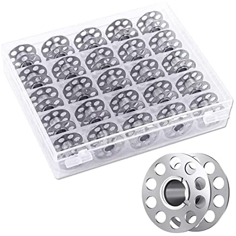 thirei Nähmaschinenspule,Spulen Nähmaschine 25 Stück Leer mit Aufbewahrungsbox,Spulen Metall Garnspule Cover