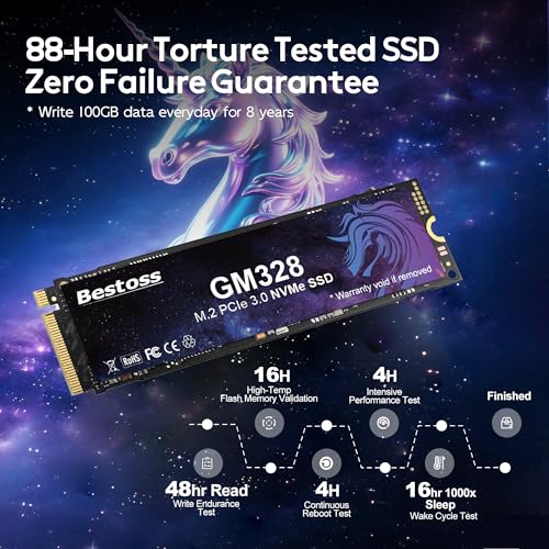 Image of Bestoss 1TB NVMe M.2 SSD PCIe 3.0 M.2 2280 SSD, Internal SSD,Up to 3500MB /s | Internal Hard drive SSD,Dynamic SLC Cache, For Students, Home Entertainment, Office Work, Compatible with PC Desktops&Laptops