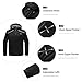 Wantdo Chaqueta Impermeable Contraviento Ligera para Hombres con Capucha Softshell Deportiva Negro...