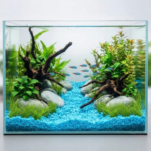 Image of Blue Succulent and Cacus Gravels,Fairy Garden Mini Rocks,0.88 LB,3-5mm | Aquarium Fishbowl Decor Pebbles,Indoor Plants Topper Dressing Small Stones
